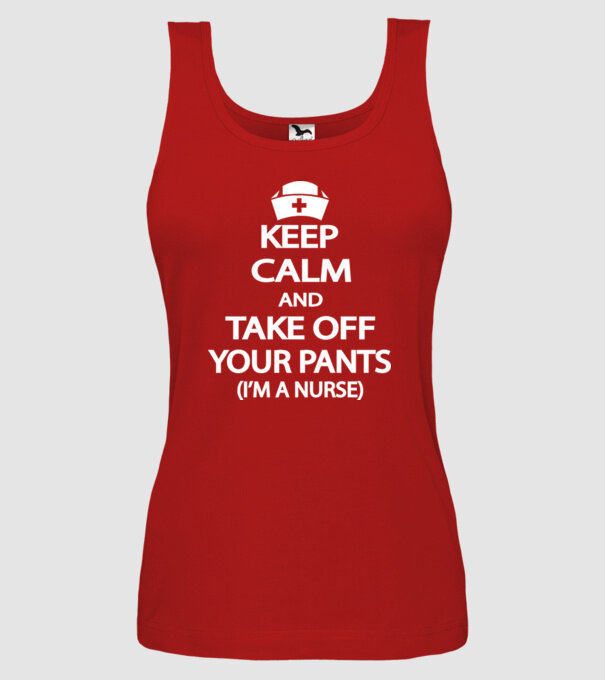 Keep calm and take off your pants model roșu pe tricou