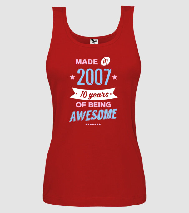 Made in - 2007 model roșu pe tricou