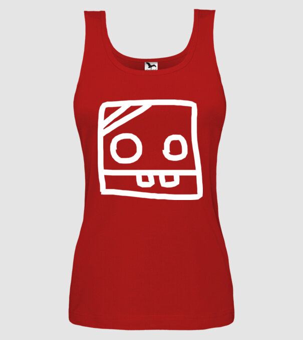 model roșu pe tricou