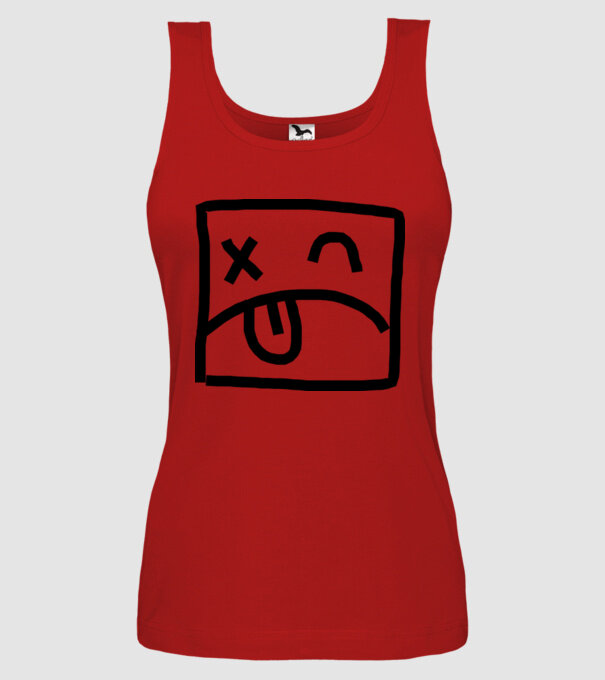 model roșu pe tricou