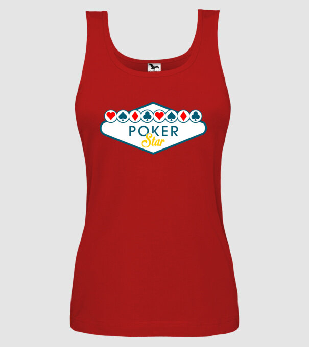 Star Poker model roșu pe tricou