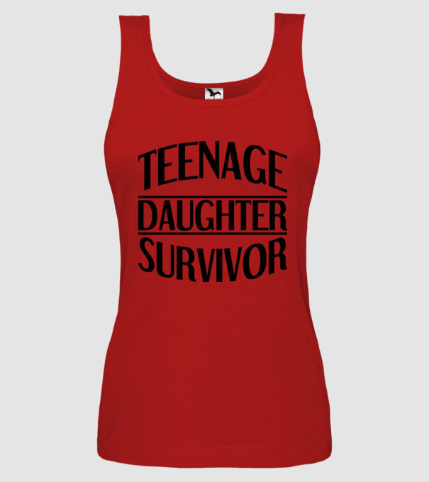 teenage daughter survivor model roșu pe tricou