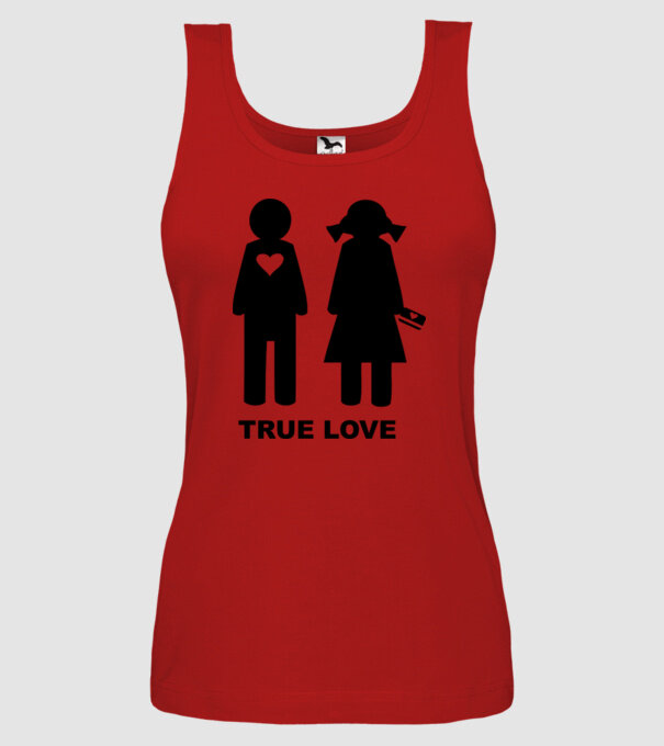 True Love model roșu pe tricou