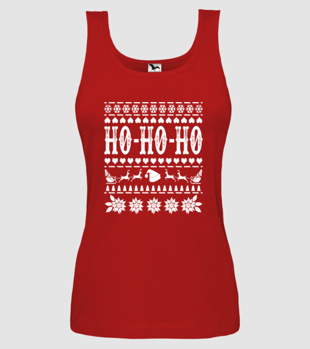 Ugly sweater hohoho model roșu pe tricou