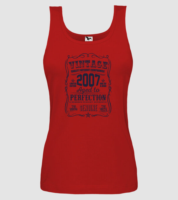 Vintage Perfection - 2007 model roșu pe tricou