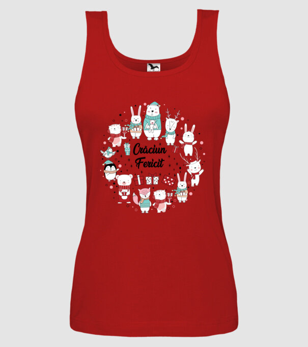 Crăciun Fericit model roșu pe tricou