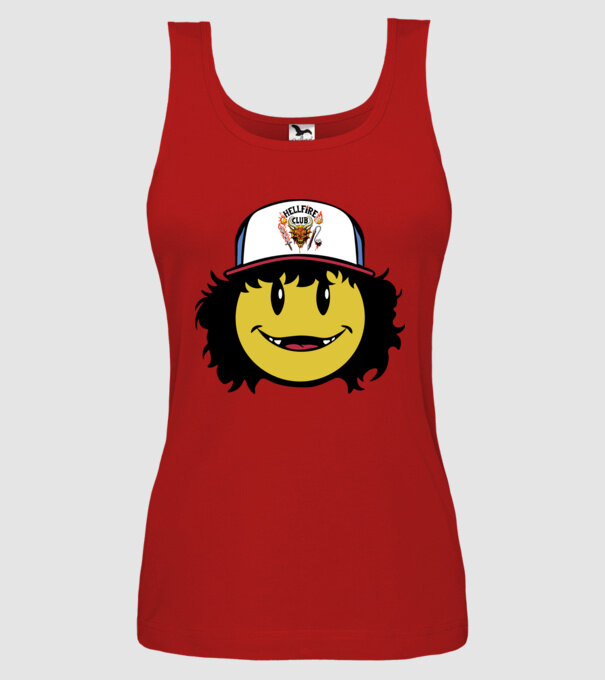 dustinhappyface model roșu pe tricou