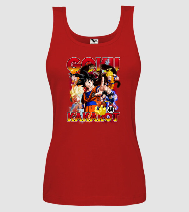 goku dragonball model roșu pe tricou