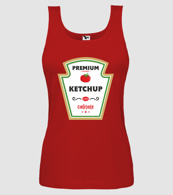 ketchup premium - calitate model roșu pe tricou