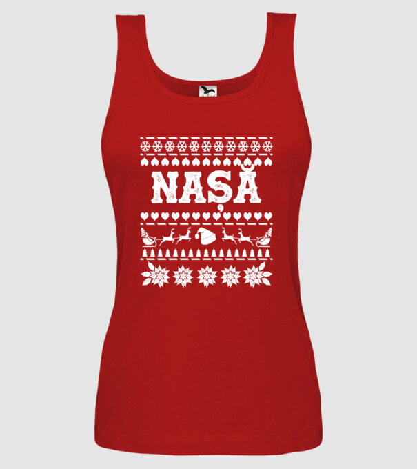 Nașă model roșu pe tricou