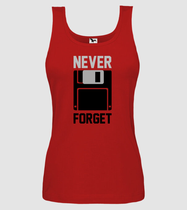 Never Forget model roșu pe tricou