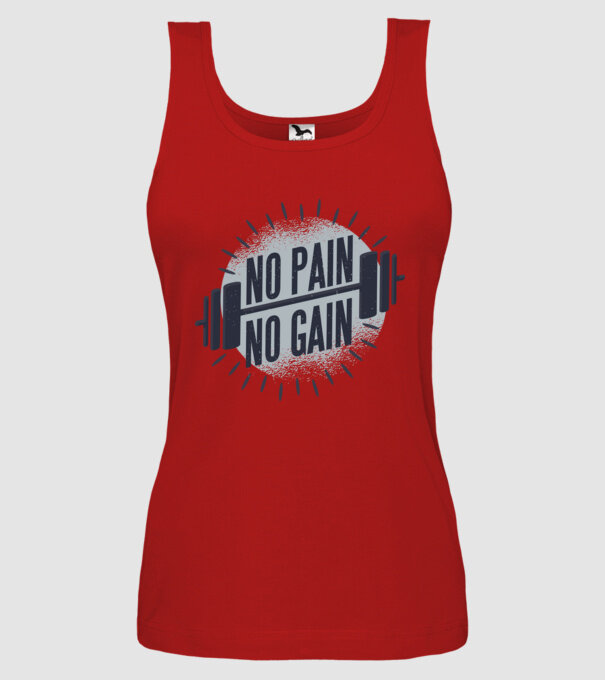 No pain no gain round model roșu pe tricou