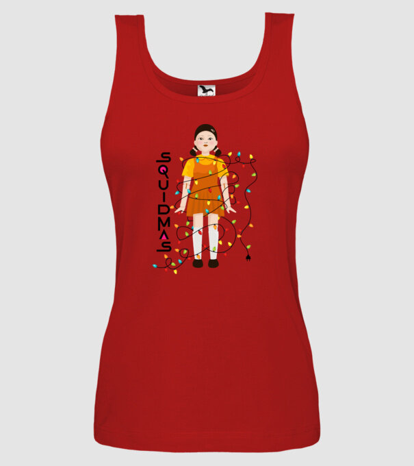 squidmas girl model roșu pe tricou