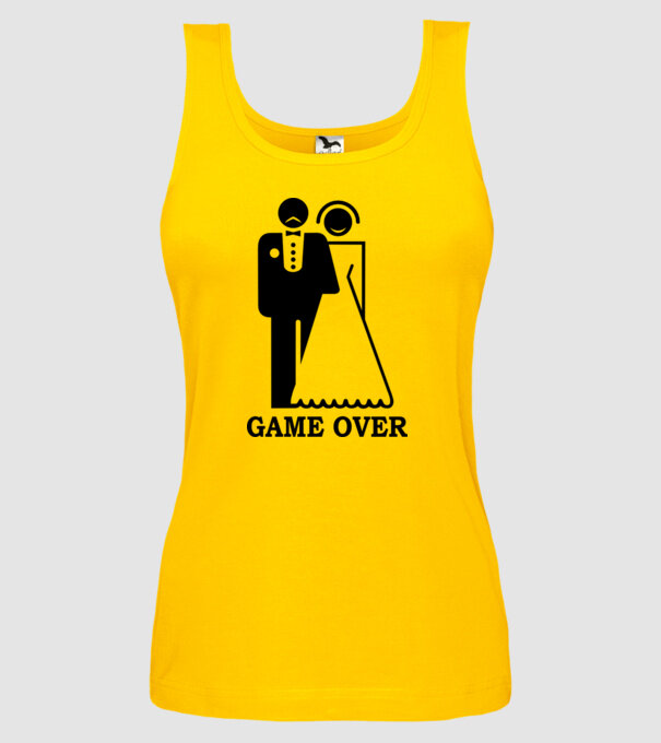 Game over model galben pe tricou