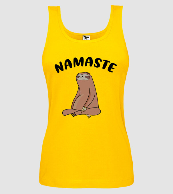 Leneș meditând model galben pe tricou