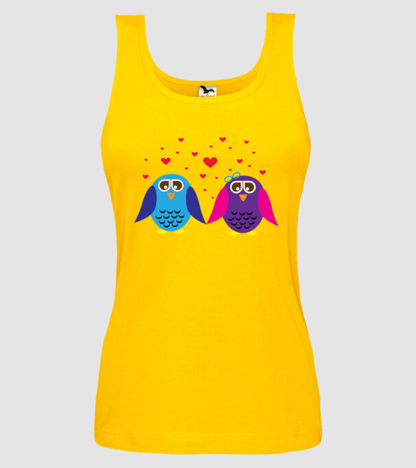 Owl Love model galben pe tricou