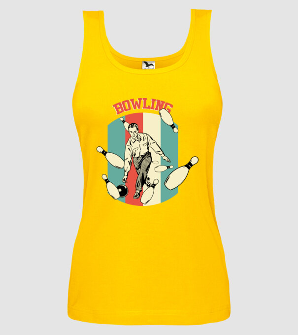 Retro Bowling model galben pe tricou