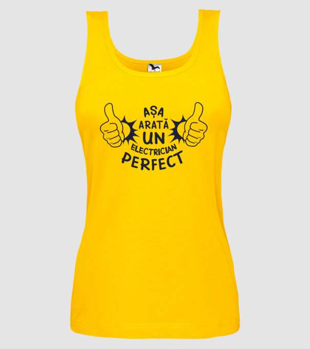 Așa arată un ELECTRICIAN perfect model galben pe tricou