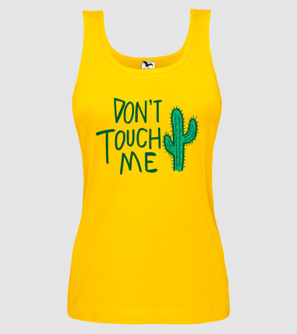 Dont touch me model galben pe tricou