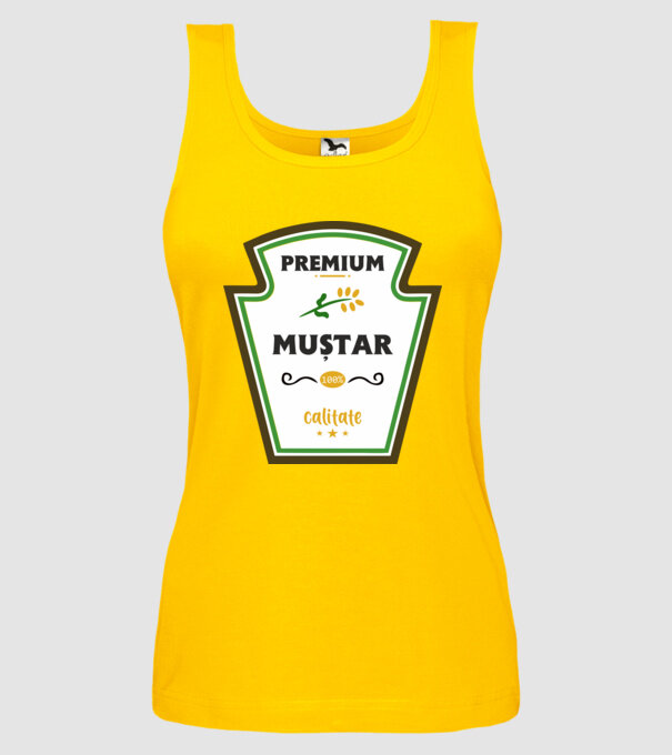 muștar premium - calitate model galben pe tricou