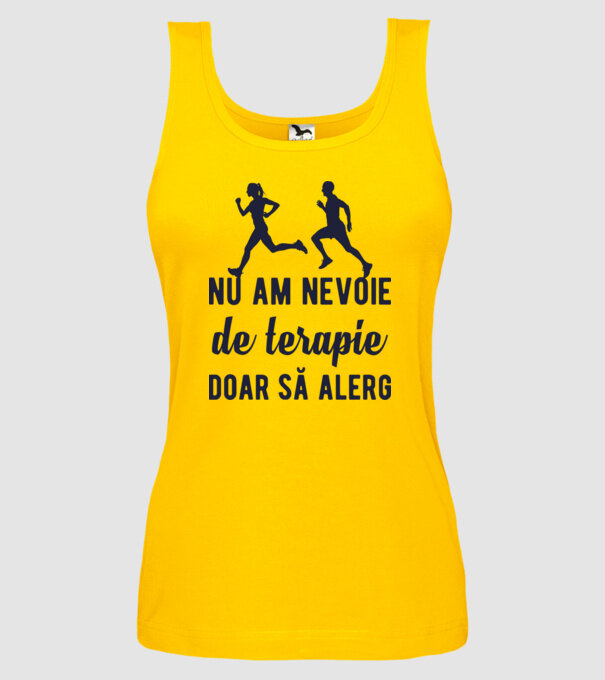 nu am nevoie de terapie, doar să alerg model galben pe tricou
