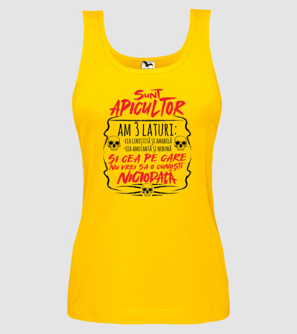 sunt apicultor am 3 laturi model galben pe tricou