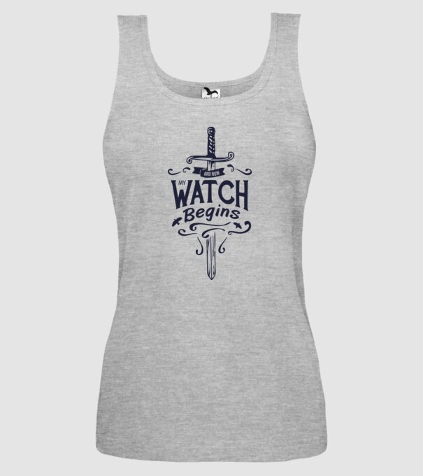 And now my watch begins model gri pe tricou