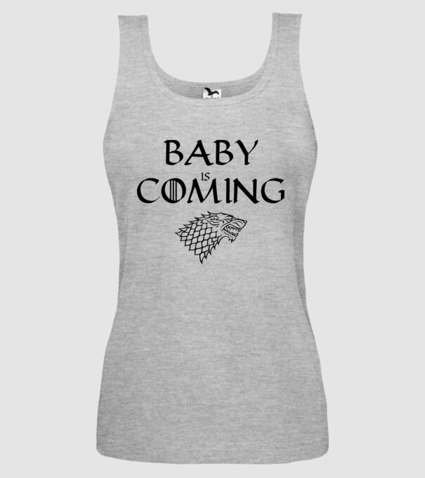 Baby is coming model gri pe tricou