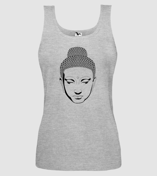 buddhas head model gri pe tricou