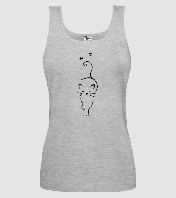 Cat walk model gri pe tricou