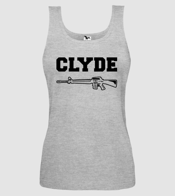 Clyde model gri pe tricou