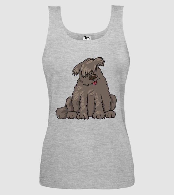 Dog silhouette model gri pe tricou