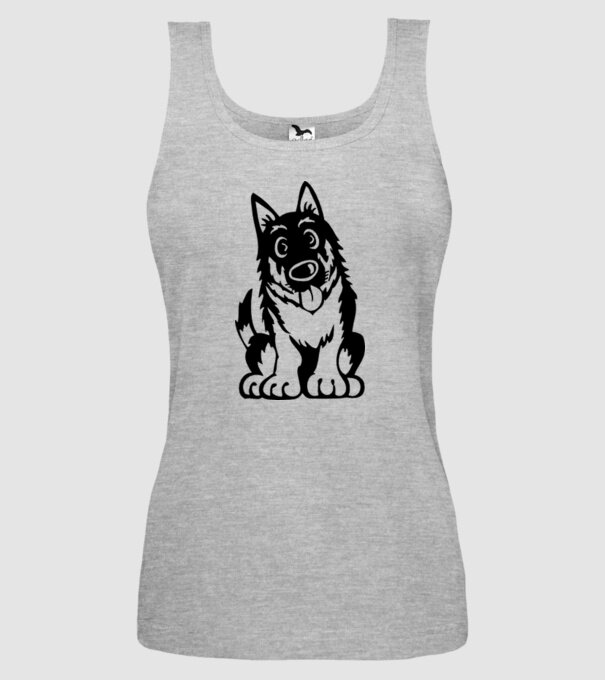 câine lup model gri pe tricou