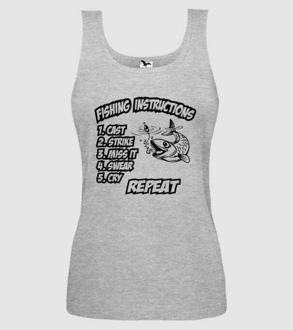 Fishing instructions model gri pe tricou