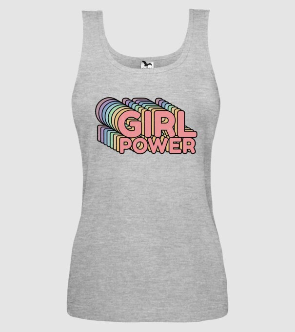 Girl power model gri pe tricou