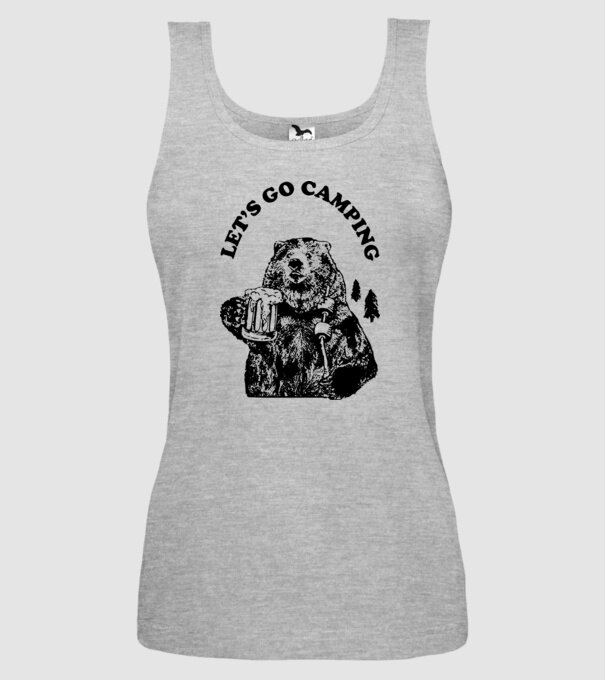 Lets go camping model gri pe tricou