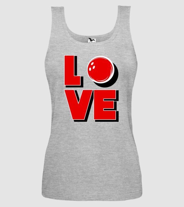Love bowling model gri pe tricou