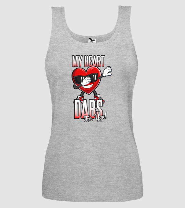 My Heart Dabs For You model gri pe tricou