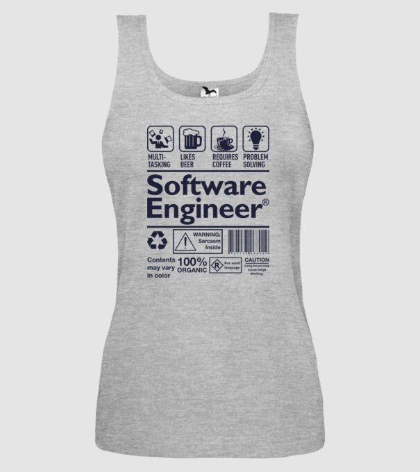Software Engineer model gri pe tricou