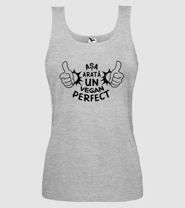 Așa arată un VEGAN perfect model gri pe tricou