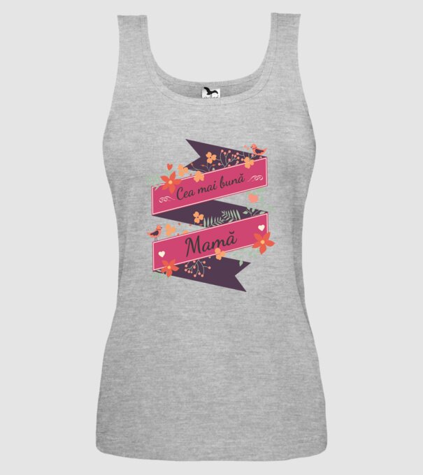 cea mai bună mamă model gri pe tricou