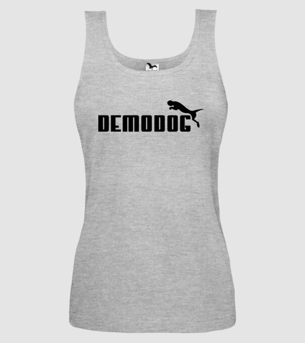 demodog logo black model gri pe tricou