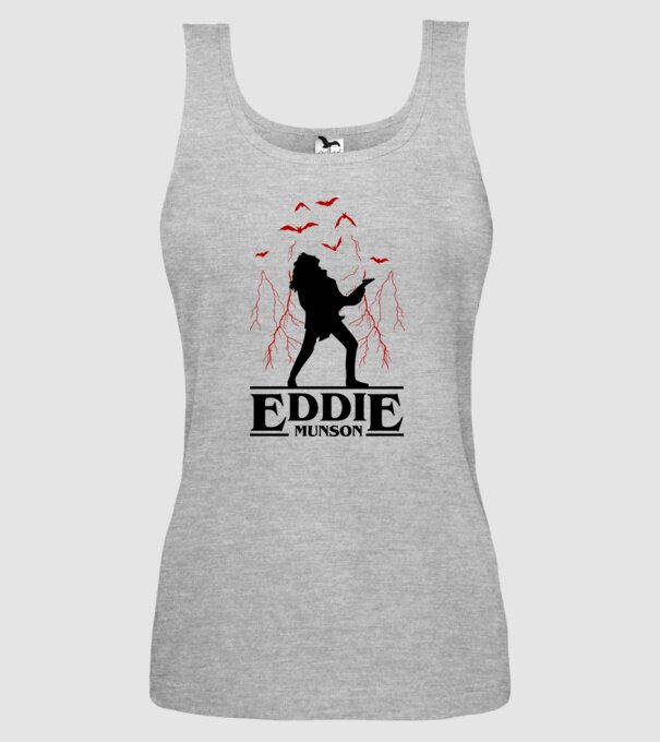 eddie munson stranger things model gri pe tricou