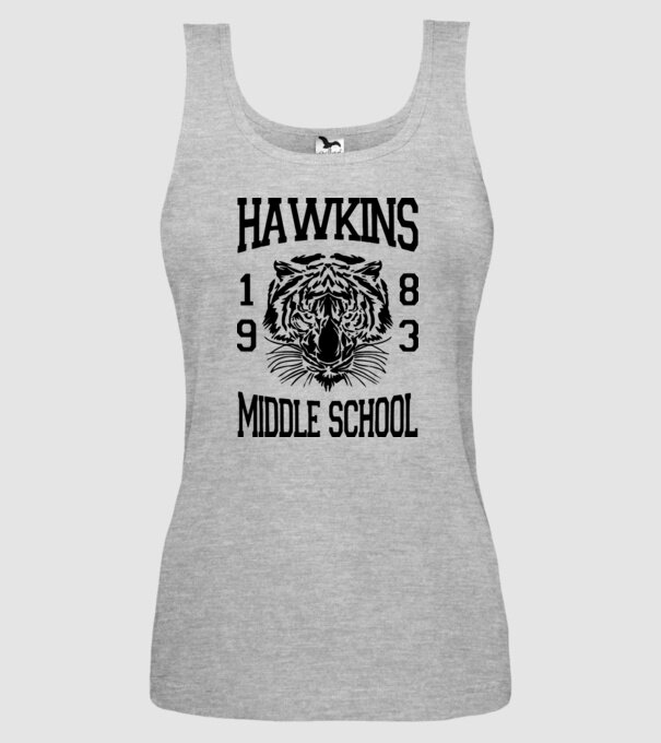 hawkins middle school 83 model gri pe tricou