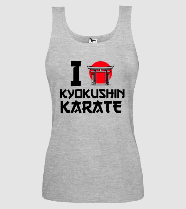 I love Kyokushin Karate model gri pe tricou