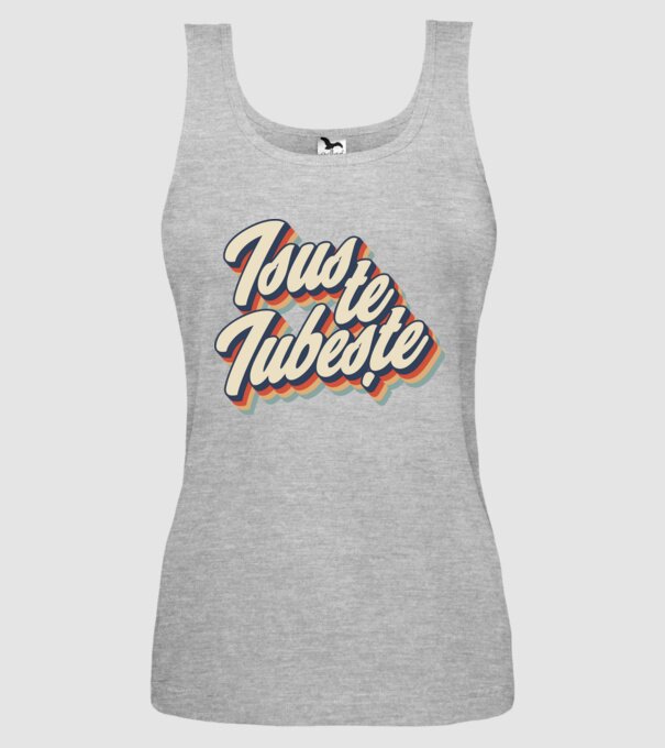 Isus te iubește model gri pe tricou