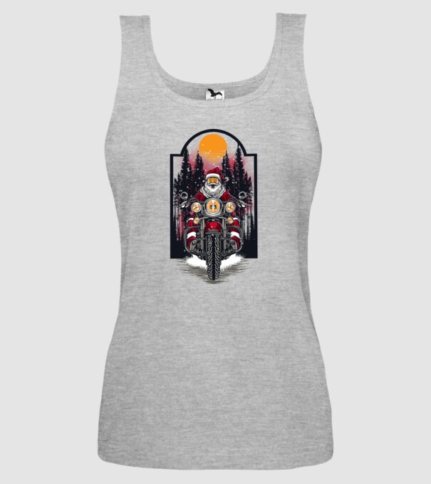 Motor santa model gri pe tricou