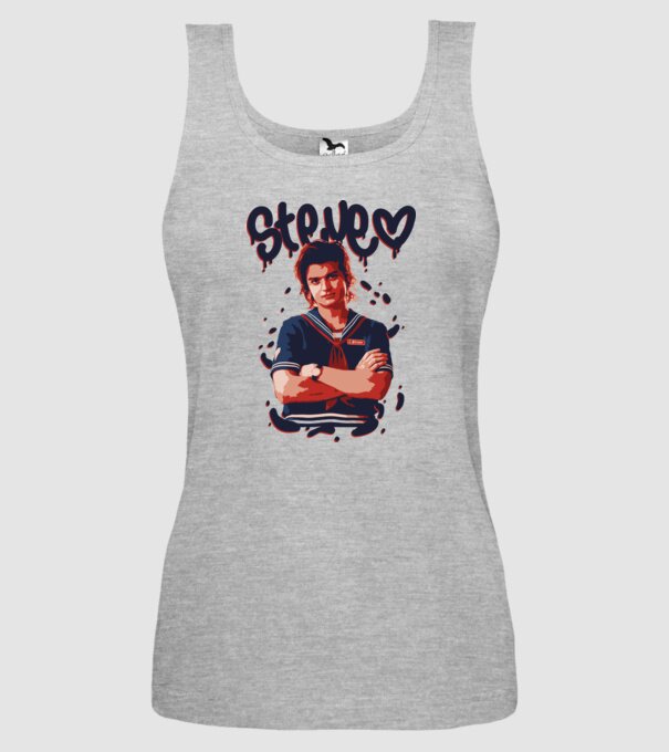 steve stranger things model gri pe tricou