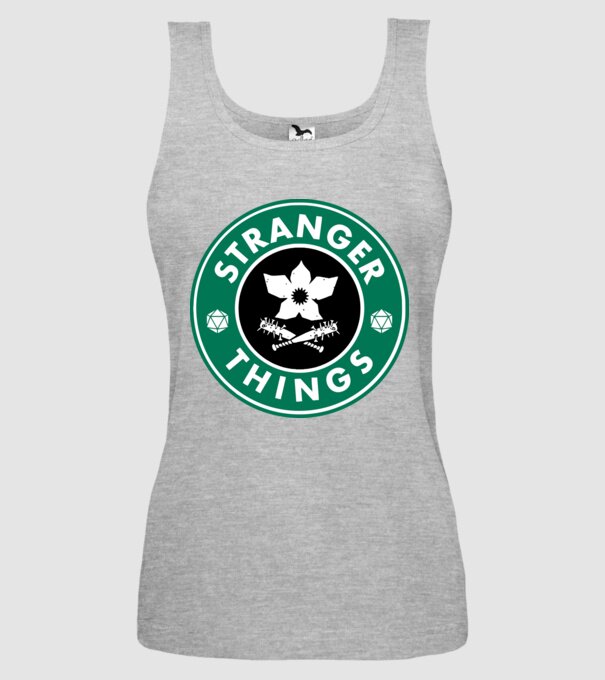 stranger things starbucks model gri pe tricou