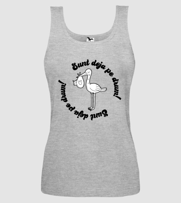 Sunt deja pe drum model gri pe tricou